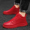 Dress Shoes Popular Fashion Red Leather Sports Shoes for Men's Autumn and Winter Hip Hop Skateboarding Shoes for Men's Men's Platform Coaches Z230809