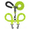 Dog Collars WALK 2 Two DOGS Leash COUPLER Double Twin Lead Walking Leashes Pet Rope Anti-Winding Elastic Nylon