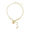 Choker Fashion Metal Golden Chain Love Heart Ожерелье для женщины 2023 Женские аксессуары Y2K в стиле подарок шарм роскошные ювелирные украшения
