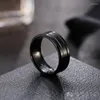 Klusterringar mäns svart 6mm bredd enkel ring för kvinnor mode charm unisex smycken gåvor grossist