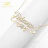 Charm Bracelets Qitian Heart con nombre personalizado Collar para mujer Custom Gold Acero inoxidable BlingBling Pendant Custom ICED OUT COLLAR 230808