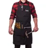 Arbetsförkläde Canvas Tool Pockets bakre remmar justerbara för grillvedverk för Woman Man Apron Hållbart 27x34 tum TB 201273H