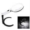 Portable 10 LED Light Magnifier Magnifying Glass with Light Lens Table Desk-type Lamp Handheld Foldable Loupe 2 x 120mm 5x 28mm1779