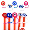 Питье соломинки 9pcs/set Custom Eque Eye ST Toppers Er плесени Sile Charms для перегородки многократно используемой разбрызку