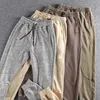 Men's Pants Autumn and Winter Heavyweight Knitted Sweatpants Men's Pure Cotton Washed Drawstring Loose Casual Sports Ankle-tied Pants 230808