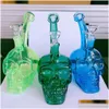 Pipas para fumar Púrpura Iridiscente Skl Hookah Bubblers Oil Dab Rigs Heady Colorf Glass Recycler Bongs Filtro de tabaco Perc Wax Water Pip Dhxch