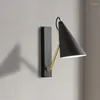 Candeeiro de parede minimalista moderno LED nórdico criativo quarto cabeceira preto e branco ferro escritório bar mesa