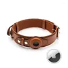 Hundehalsbänder Factory Outlet PU-Leder Airtag-Halsband Faux