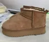 Venda quente mulheres tazz ultra mini bota plataforma tornozelo botas de neve aus pele carneiro pelúcia casual manter botas quentes