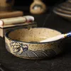 Rüzgar Balık Figür Retro Ashtray Seramik Yaratıcı Ev Oturma Odası Moda Kişiliği Küçük Sigara Popo Silindiri Kapak HKD230808