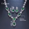 Свадебные ювелирные украшения наборы Emmaya Brand Fashion Luxury Cubic Циркония свадебное зеленое овальное хрустальное ожерелье 230808
