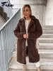 Winter 2022 vrouwen warme jaswolmengsels enkele borsten bovenkleding pluche teddy vesten overjassen femme lagen mode streetwear t230809