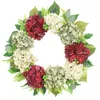 Decorative Flowers Y5LE Spring Hydrangea Wreath Artificial Hanging Wedding Ornament For Garden Yard Front Door Decoration Gift Supplies