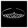 Headpieces Beautif Shiny Crystal Bridal Tiara Party Pageant Plated Crown Hairband Accessories Drop Delivery Events DHV0W