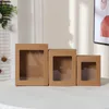 White Brown Kraft Paper Drawer Type Gift Box With Clear PVC Window Wedding Clothes Socks Underwear Packaging Boxes LX4052