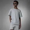 Erkek Trailsits Moda 2 Parçası Setler Lüks Erkekler Trailtsuit Düz Renkli T-Shirt Şort Kıyafetleri Pamuk Takım Sokak Gözlük Erkek