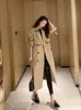 Trench da donna Giacca invernale Trench coat per abbigliamento donna Donna Tinta unita Risvolti Bottoni a doppia fila Giacca a vento lunga Top da lavoro da donna 230808