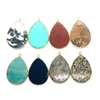 Pendant Necklaces Natural Stone Charm Water Drop Red Agate Crystal Flat Necklace Earrings Jewelry Bracelet Accessories