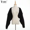 Women's Knits Tees Sexy cropped cardigan knitted short cardigan sweaters for women fashion cute tops korean style long sleeve top batwing sleeve 230808