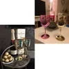 4 pièces vin fête blanc Champagne coupes verre à Cocktail flûtes à Champagne placage coupe à vin gobelet en plastique électrolytique Cups239M