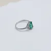 Europe and America S925 Sterling Silver Hot Sale Grandmother Emerald Classic Square Diamond Engagement Ring for Men and Women