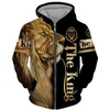 Männer Hoodies 3D Lion Gedruckt Zipper Hoodie Herbst Und Winter Sportswear Sweatshirt Hosen Anzug Casual Kleidung Damen Sportswe