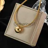 Pendant Necklaces EILIECK 316L Stainless Steel Gold Color Hollow Ball Beads Pendant Necklace For Women Non-fading Choker Jewelry Girls Gifts Party J230809