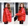Damesleer Kunstleer dames kort pluizig donsjack van hoge kwaliteit zwart rood marine mode jack Z230809