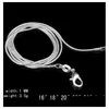 Smycken andra tillbehör 1mm 16-24 tum 925 Sterling Sier Snake Chain Halsband Fashion Halsband Drop Delivery Party Events Dh12x