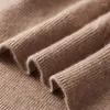Męskie swetry jesień/zima czysta kaszmirowa odzież wysoka kołnierz polo stały kolor pullover luźny ciepły sweter