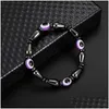 Beaded Magnetic Energy Evil Eye Couple Strands Bracelet For Men Women Power Healthy Black Gallstone Chains Bangle Jewelry Drop Deliver Dhdsr