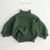 Pullover 2023 16 anni Maglione per bambini Collo alto Colore puro Manica lunga Neonate Ragazzi Top Autunno Primavera 230809