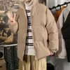 Herrarna ner parkas vinterjacka män förtjockar varm kappa män stativ krage jackor fast färg parka kvinnor mode streetwear 230809