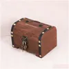 Nieuwigheden Box Houten Schatbank Opbergkist Piggy Wood Vintage Money Coin Lock Boxes Sieraden Saving Pirate Organizer Decorati Dhtzk