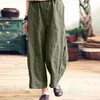 Pantalons pour femmes s Pant Summer Solid Casual Cotton Loose Cropped Wide Leg Cargo For Women Pantalons 230808