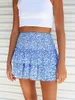 Rokken Womens High Elastic Waisted Plisse Ruffle Cute Shorts Beach Flowy Casual S-XL