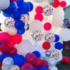 Inne imprezy imprezowe 86PCS Balon Garland Zestaw Arch White Red Blue Confetti Lateks Balony Świąteczne ślub Baby Shower Birthday Decorations 230809