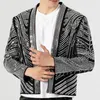 Vestes pour hommes noir haute qualité luxe plein strass veste hommes manteau forage Punk Club tenue Jaqueta Bomber diamant