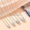 Pendanthalsband Moissanite Diamond 6.5mm 1CT halsband för kvinna Pendant 925 Silverhalsband för kvinnokedjor Party Bridal Fine Jewelry J230809
