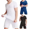 Men's Sleepwear 2 Pcs/Set Terrific Casual Summer Underwear Sets Close-fitting Men Nighty Set Elastic For Inner Wear