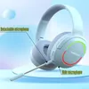 Fone de ouvido Bluetooth para jogos Som surround estéreo ajustável Música com fio/sem fio Fones de ouvido para telefone Mac Laptop Xbox PS5 HKD230809