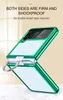 Luxur Design Fold Electroplate Transparent ringtelefonfodral för Samsung Z Flip4 Z Flip3 Folding Mobile Fase Back Cover