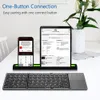 nouveau portable mini trois clavier bluetooth pliant sans fil pavé tactile pliable clavier pour ios android windows ipad tablette