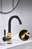 Laiton noir robinet de lavabo mitigeur d'eau froide et chaude robinet d'évier nickel brossé or Rose Bronze robinets avec vidange Pop Up