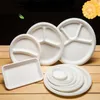28Cm Diameter 4 Parts Disposable Plate Ecofriendly Degradable Dish BBQ Food Trays Fruit Salad Bowl Tableware Disposable Dishes Trays
