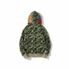 A Swimming Ape Automne et Hiver Hommes et Femmes Tendance Tête de Requin Motif Camouflage Double Chapeau Pull Occasionnel Bain Ape À Capuchon