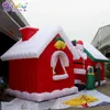groothandel Op maat gemaakt 9x4x4mH reclame opblaasbaar kerstman kersthuis voor buiten feestdecoratie speelgoed sport