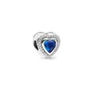 925 Стерлинговое серебро шарм Новый Blue Gemstone Heart Star Penden