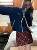 Damen Jacken Sport Kurzjacke Frauen Harajuku Streifen Reißverschluss Outwear College-Stil Casual Stehkragen Retro Herbstmäntel 230808