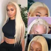 613 Blonde 13x4 HD Lace Front Perruques de Cheveux Humains 150% Os Brésilien Cheveux Raides 13x6 Transparent Dentelle Frontale Perruque avec des Cheveux de Bébé